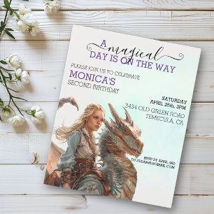 Magische Dragon Rider Prinses Verjaardag Kind