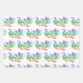 Magische drakenpasteelpatroonthema inpakpapier vel (Voorkant)