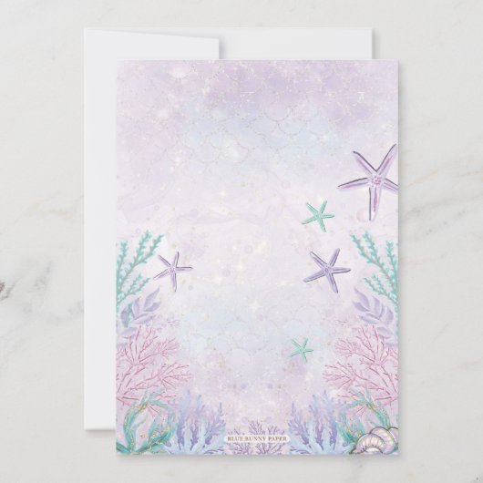 Magische Duik in Vijf Zeemeermin 5e Verjaardagsfee Kaart (Achterkant)