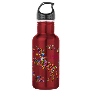 Magische Eenhoorn Bloem Geloof Glitter Maatwerk Waterfles
