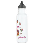 Magische eenhoorn bloem geloof glitter personalise waterfles (Rechts)