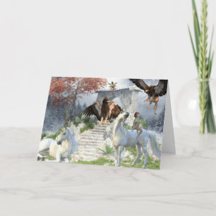 Magische Eenhoorn Elf Grif Landschap Kaart