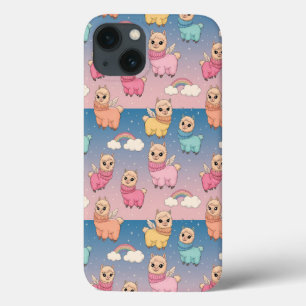 Magische Eenhoorn en Sterren Patroon Ontwerp iPhone 13 Hoesje