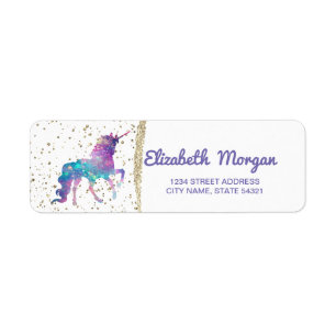 Magische Eenhoorn, Gouden Confetti Etiket