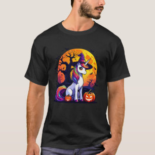 Magische Eenhoorn Halloween Pompoen Heks Grappig S T-shirt