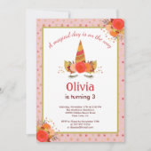 Magische Eenhoorn Herfst Thanksgiving Verjaardagsf Kaart (Voorkant)