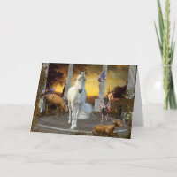 Magische Eenhoorn Herten Fantasy Wenskaart