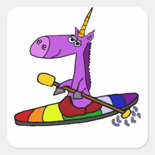 Magische eenhoorn kajakken kunst vierkante sticker