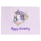 Magische Eenhoorn Moeder & Baby Waterverf Verjaard Groot Cadeauzakje (Achterkant)