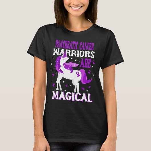 Magische Eenhoorn Pancreatic Cancer Warrior T-shir T-shirt (Voorkant)