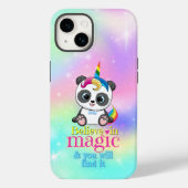 Magische eenhoorn panda op regenboogachtergrond Case-Mate iPhone case (Achterkant)