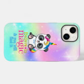 Magische eenhoorn panda op regenboogachtergrond Case-Mate iPhone case (Achterkant (horizontaal))
