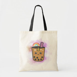 Magische eenhoorn regenboog boba thee Aangepaste Tote Bag