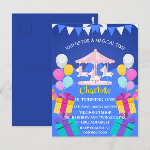 Magische Eenhoorn regenboog carrousel patroon verj Briefkaart