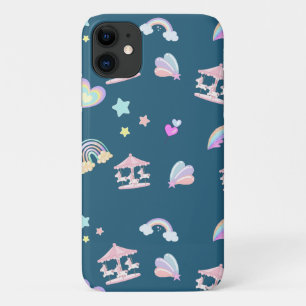 Magische Eenhoorn regenboog carrousel patroon verj iPhone 11 Hoesje