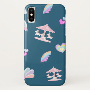 Magische Eenhoorn regenboog carrousel patroon verj iPhone X Hoesje