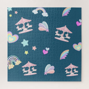 Magische Eenhoorn regenboog carrousel patroon verj Legpuzzel