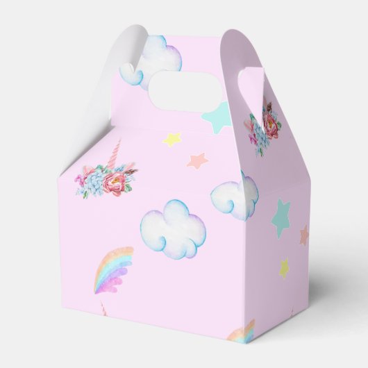 Magische Eenhoorn regenboog gradiënt verjaardagsfe Bedankdoosjes (Achterkant)