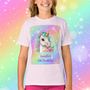 Magische eenhoorn regenboog sprankeling verjaardag t-shirt