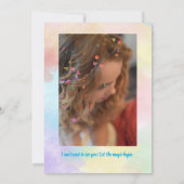 Magische Eenhoorn Regenboog uitnodiging (Achterkant)