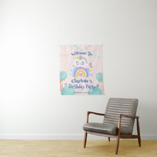 Magische Eenhoorn regenboog verloop verjaardagsfee Wandkleed