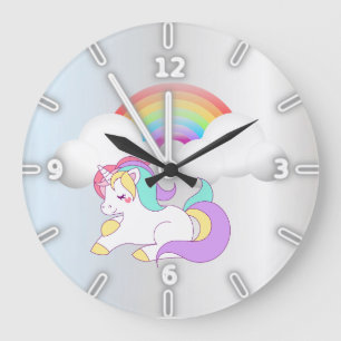 Magische Eenhoorn, Regenboog, Zilver Grote Klok