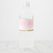 Magische Eenhoorn Roze Galaxy Wolken Verjaardagsgu Waterfles Etiket (Achterkant)