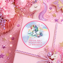 Magische Eenhoorn Roze Paarse Meisje Verjaardag St