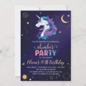 Magische Eenhoorn Slumber Verjaardagsfeestje Uitno Kaart (Voorkant)