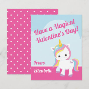 Magische Eenhoorn Valentijns's Classroom Note Kaar Notitiekaartje