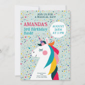 Magische Eenhoorn Verjaardag Bash Bewerkbare Kinde Kaart (Voorkant)