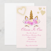 MAGISCHE EENHOORN VERJAARDAG FEEST UITNODIGING (Voorkant / Achterkant)