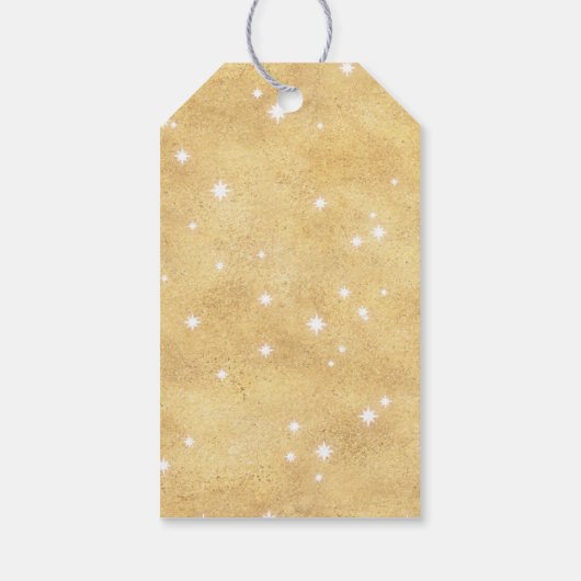 Magische eenhoorn verjaardag | Gouden regenboog Cadeaulabel (Achterkant)