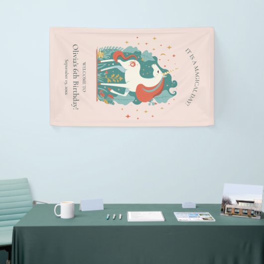 Magische Eenhoorn Verjaardag Welkom Spandoek (Beurs)