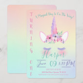 Magische Eenhoorn Verjaardagsuitnodiging Kaart (Voorkant / Achterkant)
