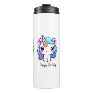 Magische eenhoorn verjaardagswensen - Kawaii Style Thermosbeker
