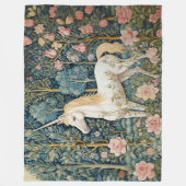 Magische eenhoorn William Morris Botanical Forest Fleece Deken (Voorkant)
