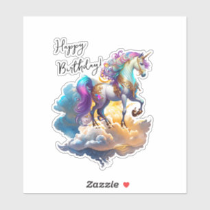 Magische Eenhoring Fantasie wolken romantiek verja Sticker