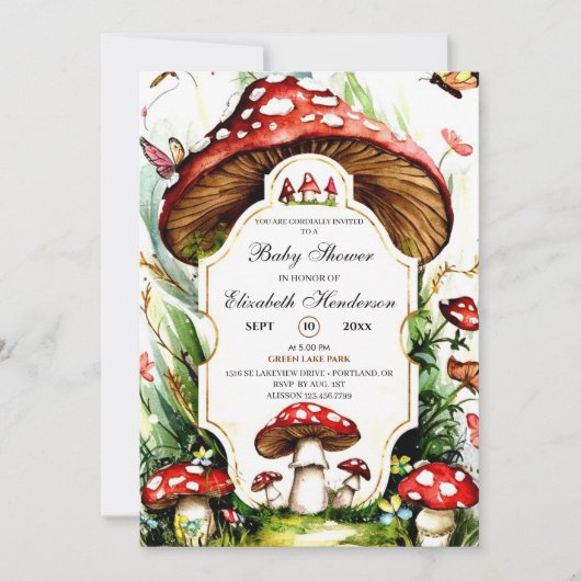 Magische Eenvoudige Paddestoel Baby shower Kaart (Voorkant)