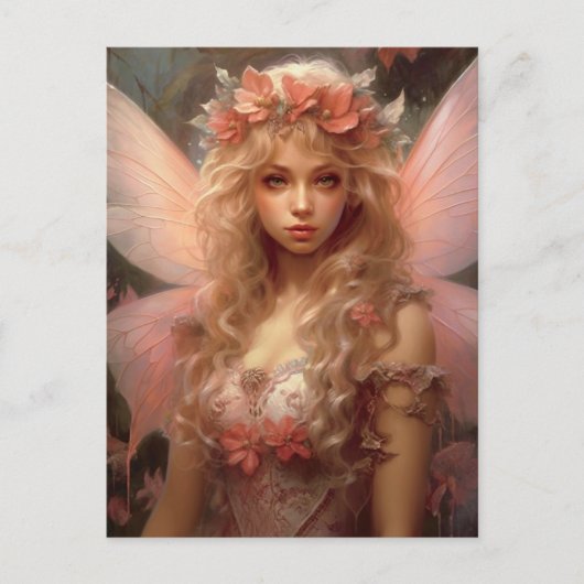 Magische en roze Fairy Fantasy Art Briefkaart (Voorkant)