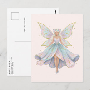 Magische engel fee pastelkleuren briefkaart