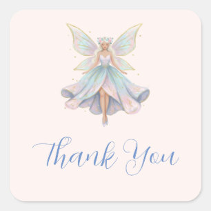 Magische Engel Fee Pastelkleuren Dank Je Vierkante Sticker