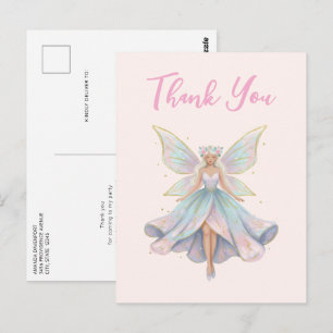 Magische engel fee pastelkleuren Dank je wel Briefkaart