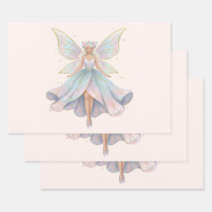 Magische engel fee pastelkleuren inpakpapier vel