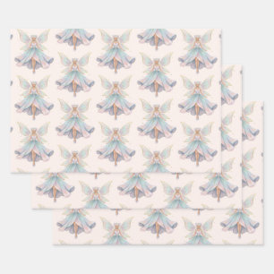Magische engel fee pastelkleuren patroon inpakpapier vel
