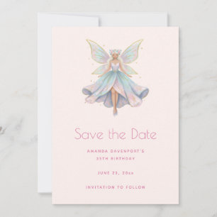 Magische engel fee pastelkleuren save the date
