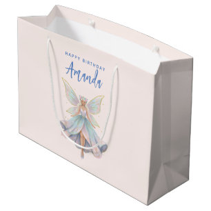 Magische engel fee pastelkleuren verjaardag groot cadeauzakje