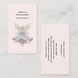 Magische engel fee pastelkleuren visitekaartje