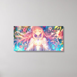 Magische Etherische Anime Meisje Canvas Afdruk