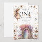 Magische Fairy Deur 1e Verjaardag Kaart (Voorkant / Achterkant)